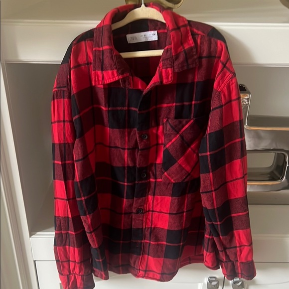Zara boys size 9 Red and Black Plaid Kids Shirt - Picture 1 of 7